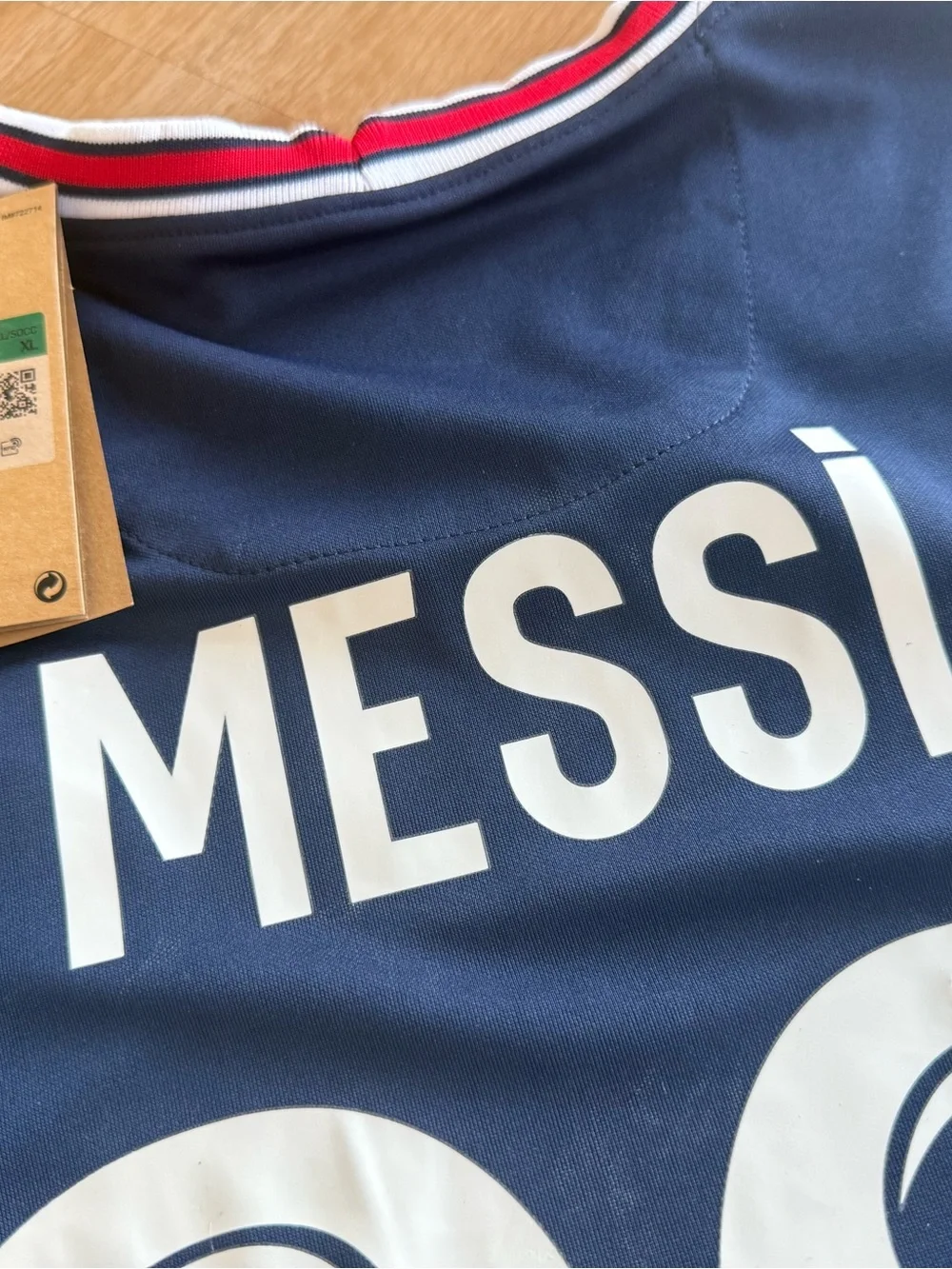 Jordan Navy PSG Men's Soccer Jersey with Leo Messi signature valuable